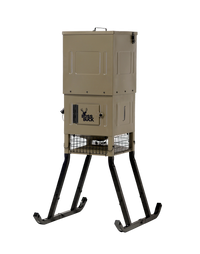 Boss Buck 300lb Stand & Fill Sled Feeder with Diverter Plate and Solar Panel - full view