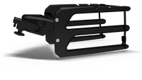 PTM Watersports Swivel Bungee Board Rack in Midnight Black mounted on boat tower
