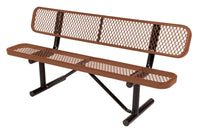 Vestil Expanded Metal Steel Mesh Park Bench - 6' & 8' Sizes