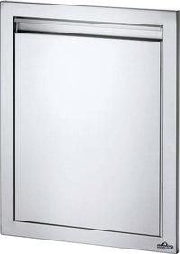 Napoleon 18x24 Inch Reversible Single Door - Stainless Steel, Angled View Closed