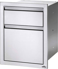 Napoleon 18x24 Double Drawer Built-In Component - Stainless Steel, angled view closed
