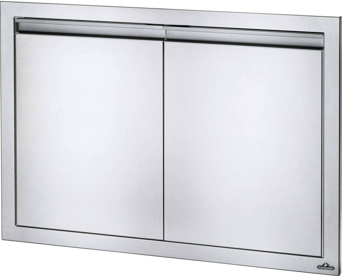 Napoleon 36x24 Large Double Door Built-In Stainless Steel - Angled View Closed