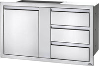 Napoleon 42x24 Large Single Door Triple Drawer Built-In Cabinet - Angled View