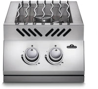 Napoleon Built-In 500 Series Inline Dual Range Top Drop-In Burner front view with stainless steel cover