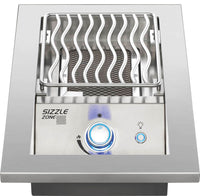 Napoleon Built-In 700 Series Single Infrared Drop-In Burner with SIZZLE ZONE grid raised and burner glowing