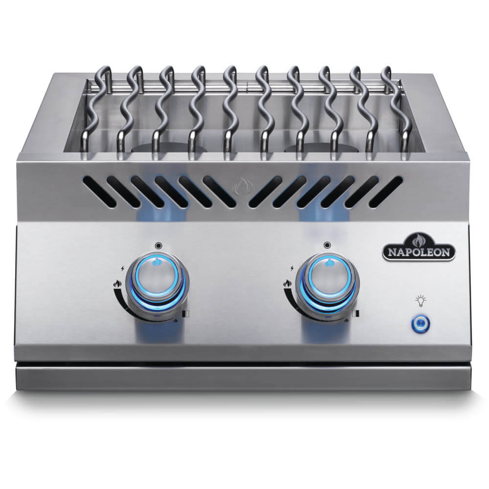 Napoleon Built-In 700 Series Dual Range Top Burner with Stainless Steel Cover - front gallery view