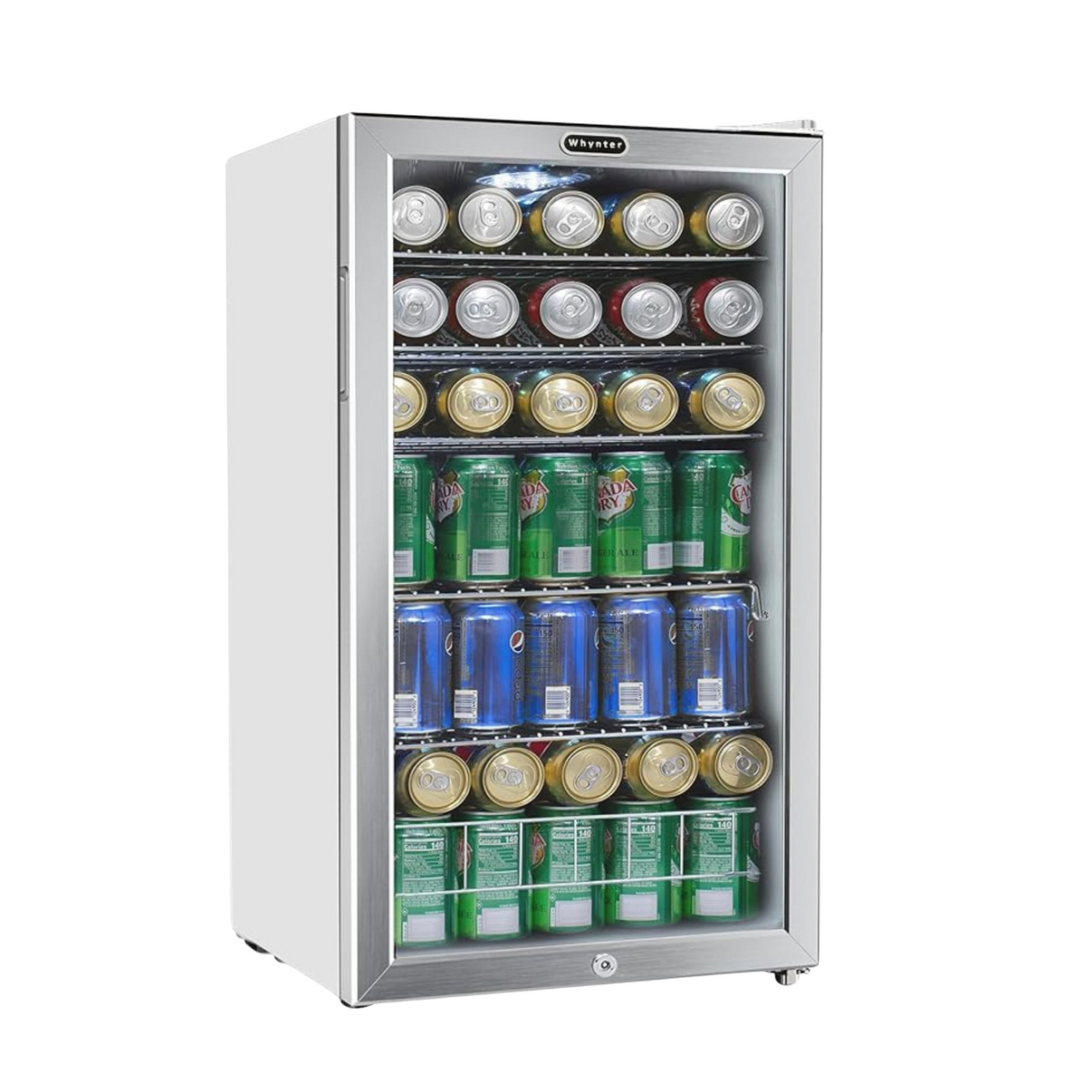 Whynter BR-128WS 127-Can Freestanding Beverage Refrigerator - Stainless Steel Front View