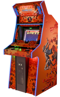 Breakout Recharged MirrorFX Arcade Cabinet - left side view showing full cabinet and MirrorFX display