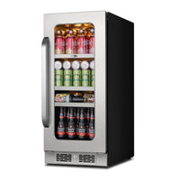 Whynter BSR-080SB 15 inch built-in beverage refrigerator white background front view