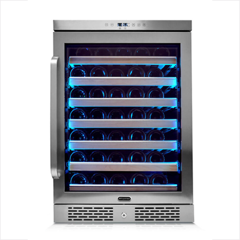 Whynter BWR-545XS Elite Spectrum Lightshow 54 Bottle Built-in Wine Refrigerator front view