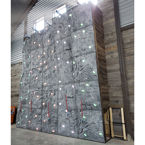 Spectrum Sports Modular Climbing Panels - 4x4 rock textured fiberglass climbing wall panels installed in a facility
