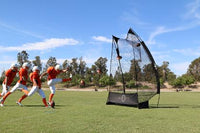 Bownet Solo Kicker Pro portable football kicking net, 11'6" tall x 8' wide, with travel bag
