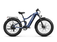 Puckipuppy Boxer Ebike in Grey Blue - Full Suspension Fat Tire Electric Bike