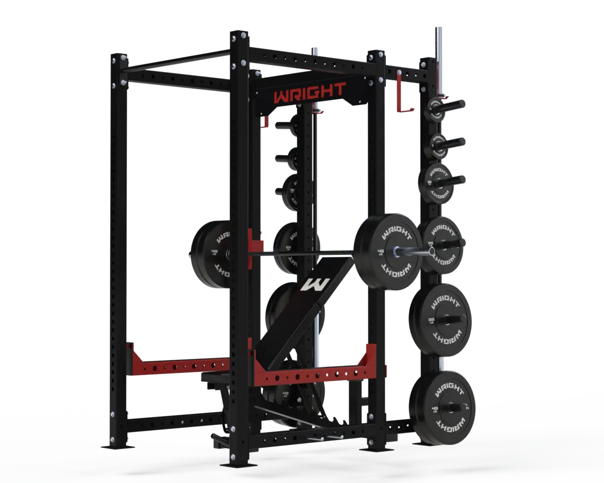 Wright C-300 Cage Rack full view - commercial power rack with 11-gauge 3x3 steel uprights
