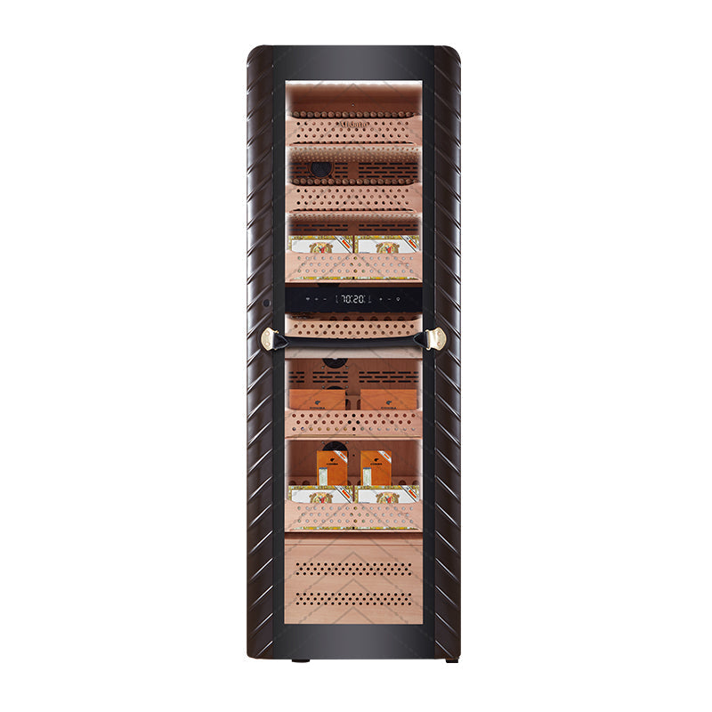 Afidano C8 2500 Ct Electric Cigar Humidor - Front View with Suede Finish