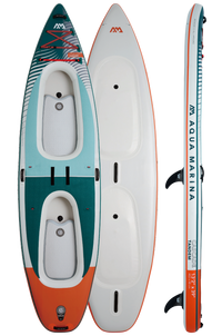 Aqua Marina Cascade Tandem Inflatable SUP-Kayak (2 Person) with 2-in-1 DUAL-TECH Paddle.