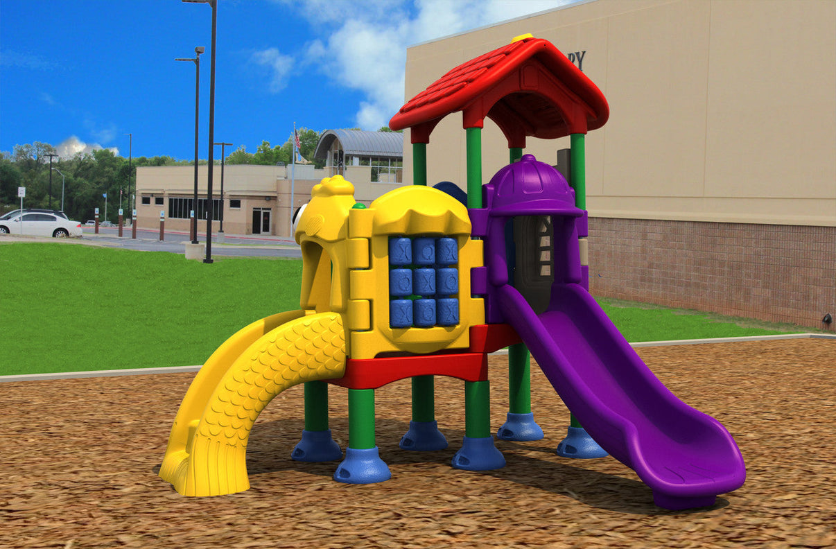Playground Boss Imagine Three toddler playground front view - ages 2 to 5