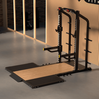 HOIST Fitness 4' Sound Dampening Wood Platform - Matte Black frame, front view