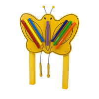 EnSoul Butterfly 7 Rainbow Chimes In-Ground Yellow and Black outdoor musical instrument front view