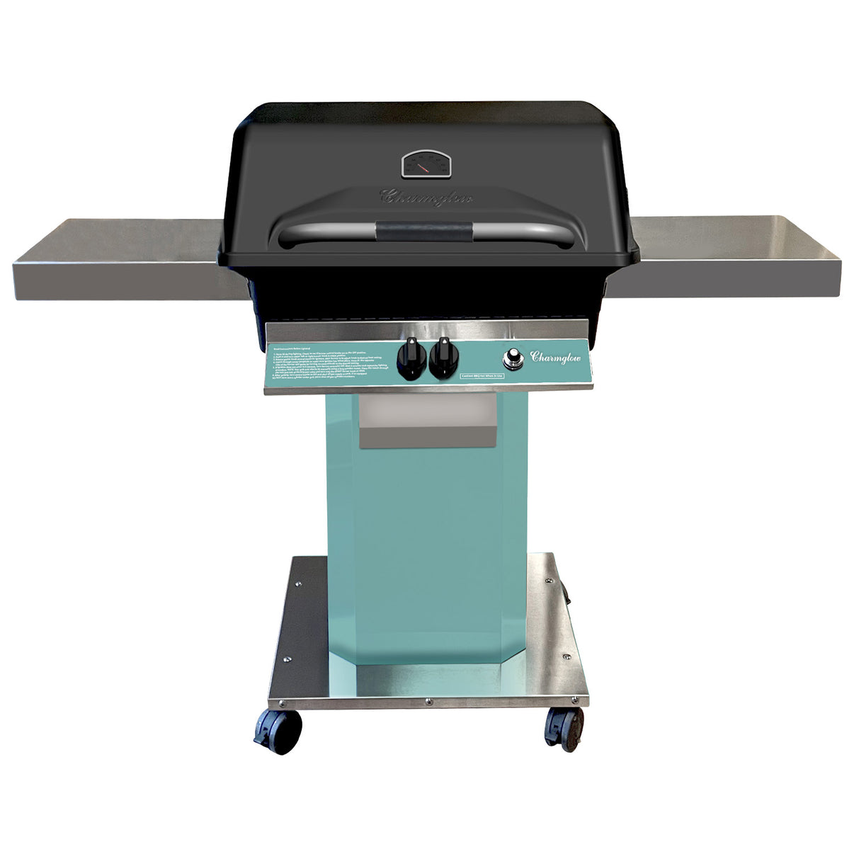Charmglow Prism Aqua Fire Gas Grill - Portable Stainless Steel Backyard Grill