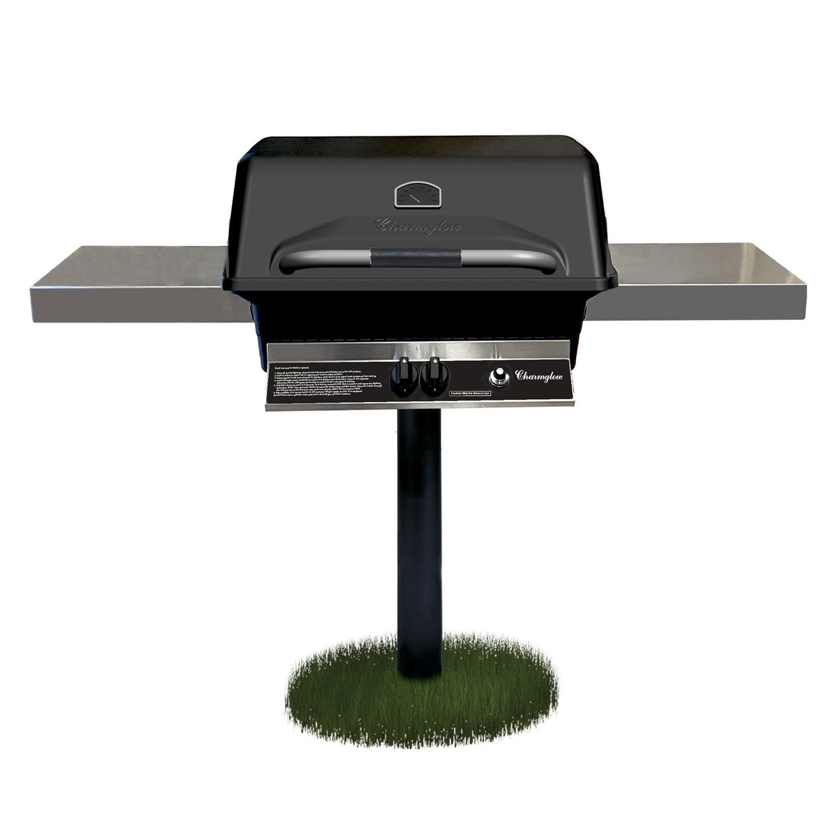 Charmglow Pillar in-ground post propane gas grill - hero shot