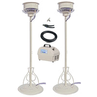 Hydro Mist 2 Pedestal CentraMist Fans with 15 Nozzle Pump Package