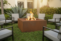 Square Corten Fire Pit Table
