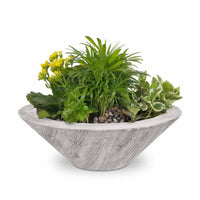 Cazo Bowl GFRC Wood Grain Planter in Ivory finish - The Outdoor Plus
