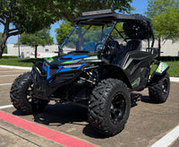 TrailMaster Cheetah 300Pro EFI Deluxe UTV Go Kart in Blue - Full Hero View