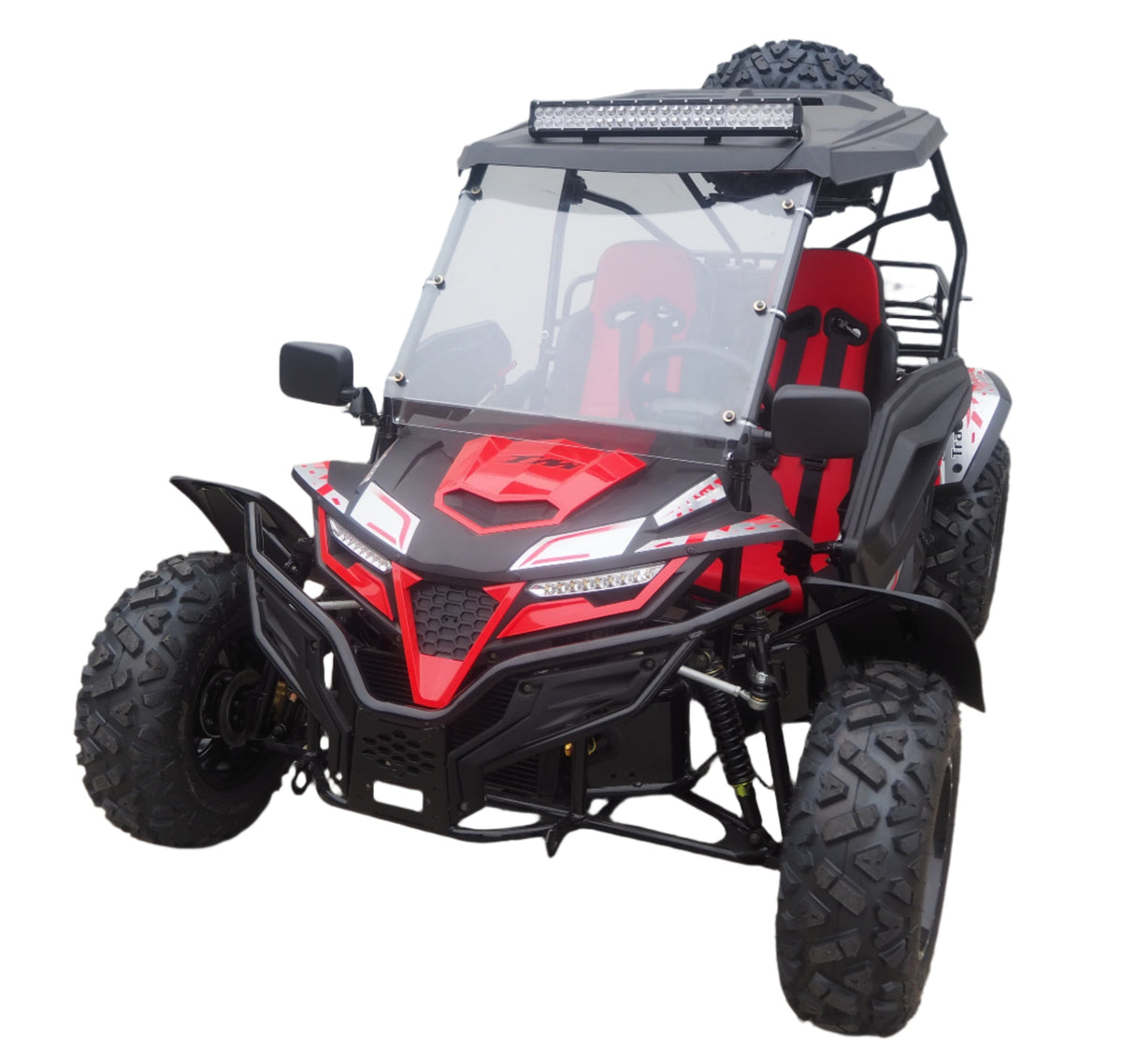 TrailMaster Cheetah 300Pro UTV Go Kart in Red - Rear Three-Quarter View