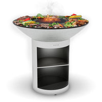 Arteflame 40″ Stainless Steel Fire Bowl Flat-Top Grill with Storage Base (Platinum Series)