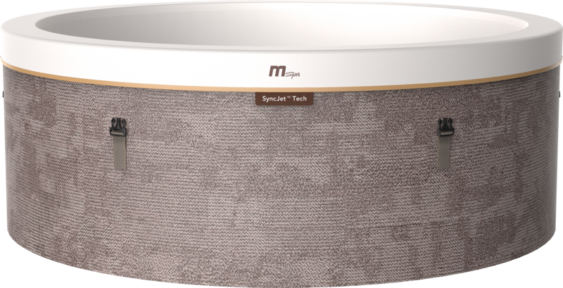 MSpa Cocoon-Eco spa lifestyle rendering - exterior texture detail