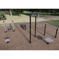 ActionFit Combination Course 2.0 - 5-piece outdoor fitness station set with inground mount