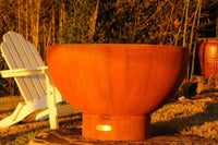 Fire Pit Art Crater 36-inch steel fire pit with Iron Oxide Patina finish - full view