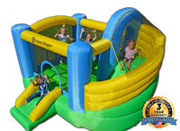Island Hopper Curved Double Slide Bounce House