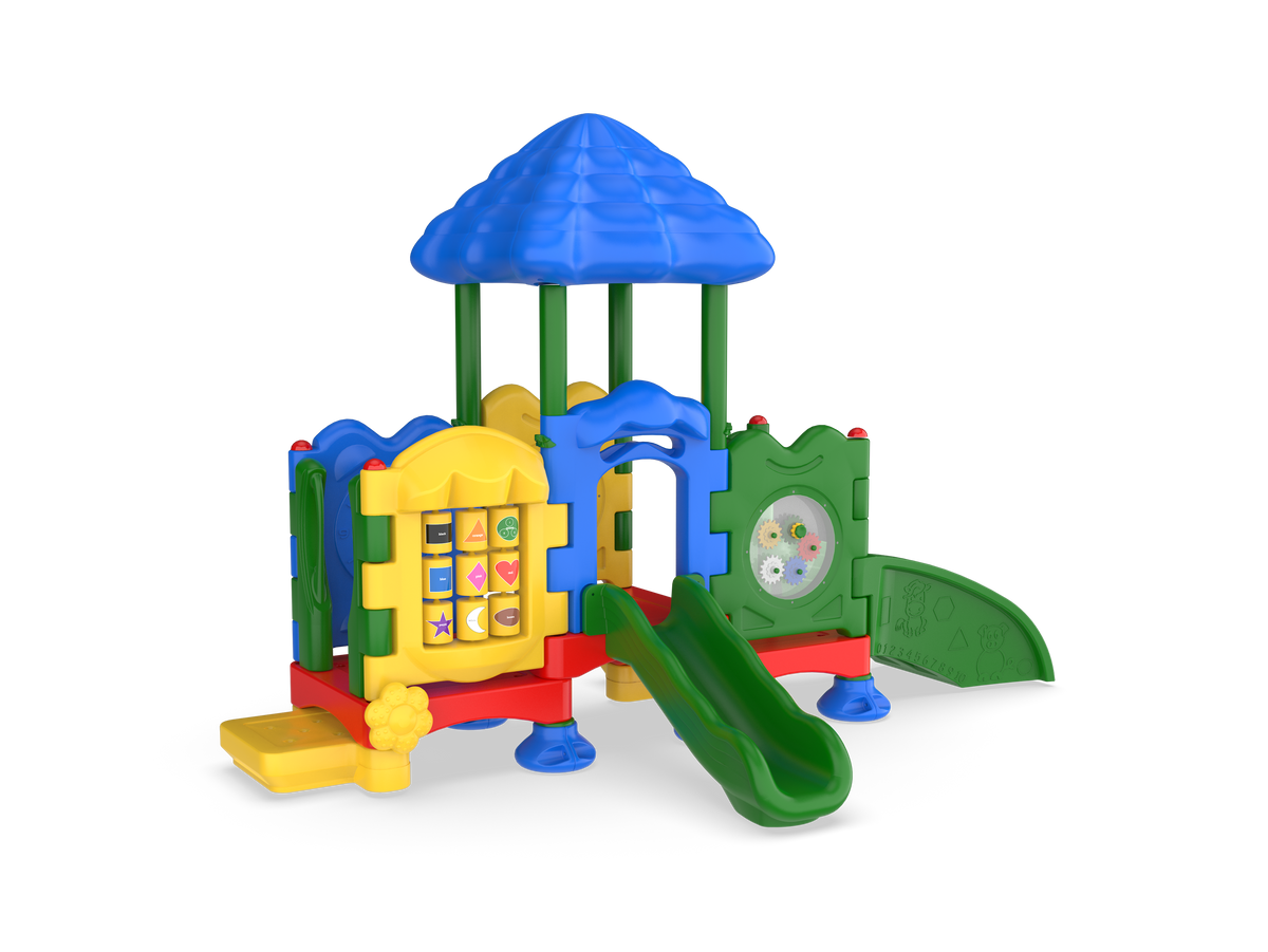 UltraPlay Discovery Center Sapling three-deck toddler play structure - full view