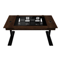 Lian-Li DK-07 WOOD Gaming Desk PC Case - Dark Walnut Finish Hero Shot