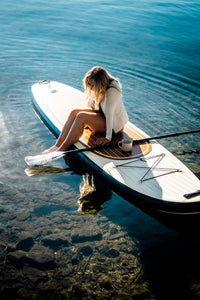 Beau Lake Newport iSUP inflatable stand-up paddleboard hero shot on water