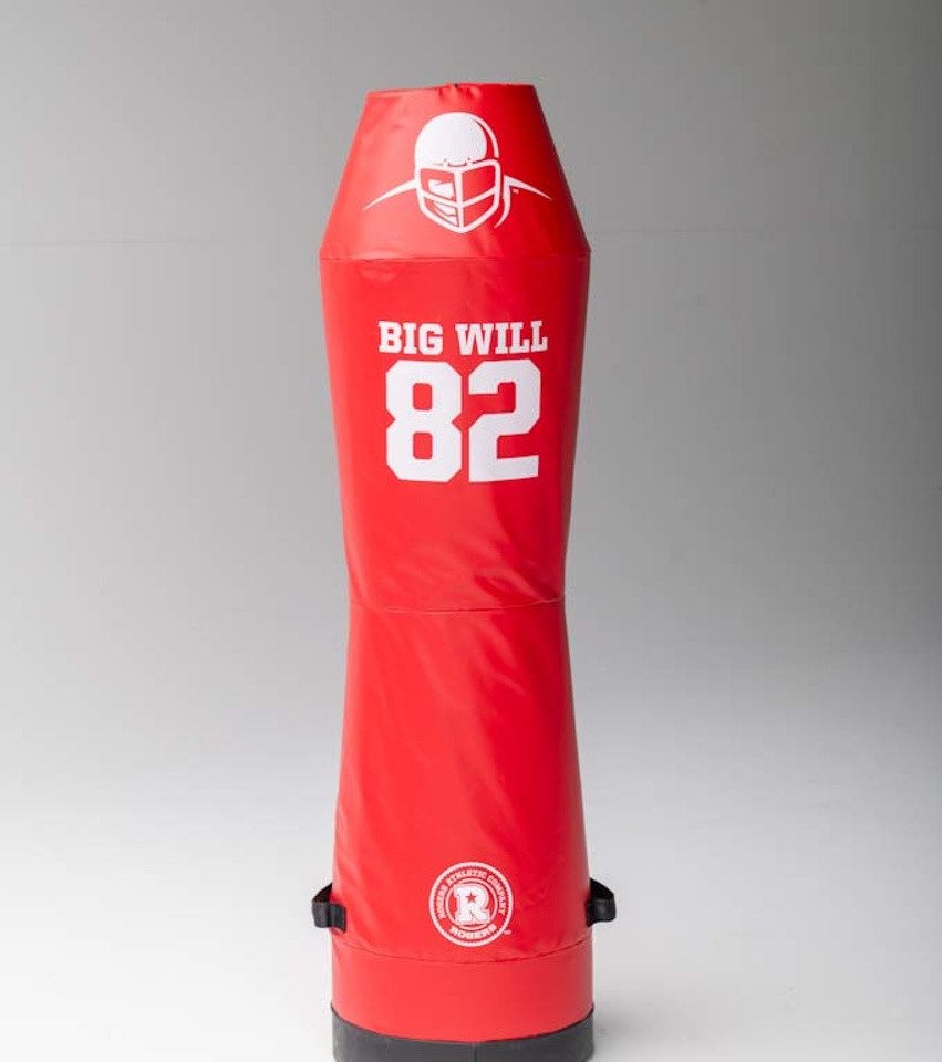 Rogers Athletic Big Will free-standing tackling dummy in red, side view