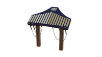 Freenotes Duet Metallophone and Marimba outdoor playground instrument - front render view showing dual instrument design