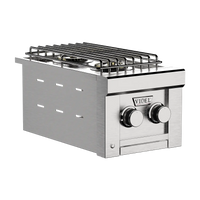 Videl Fuego I Double Side Burner side view in stainless steel finish