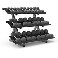 Freemotion Hex Dumbbell Rack Short front view - commercial gym dumbbell storage