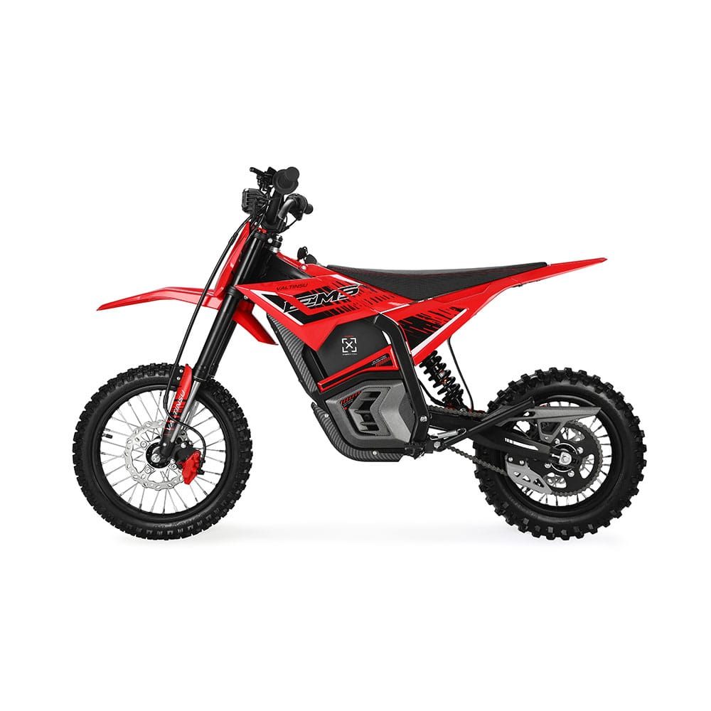 Valtinsu EM-5 Electric Dirt Bike in red - side view