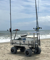 Electric Big Kahuna motorized beach wagon on the beach