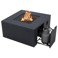 Elementi Rocky Fire Table - flame detail at night