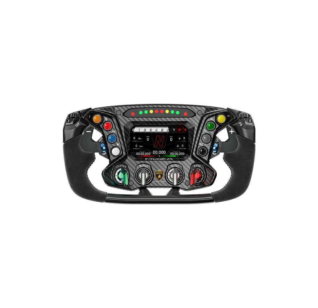 MOZA Racing Essenza SCV12 Sim-Racing Steering Wheel - officially licensed Lamborghini replica with carbon fiber faceplate and suede leather grips