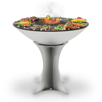 Arteflame 40″ Platinum Series Stainless Fire Bowl Flat-Top Grill with Euro Base