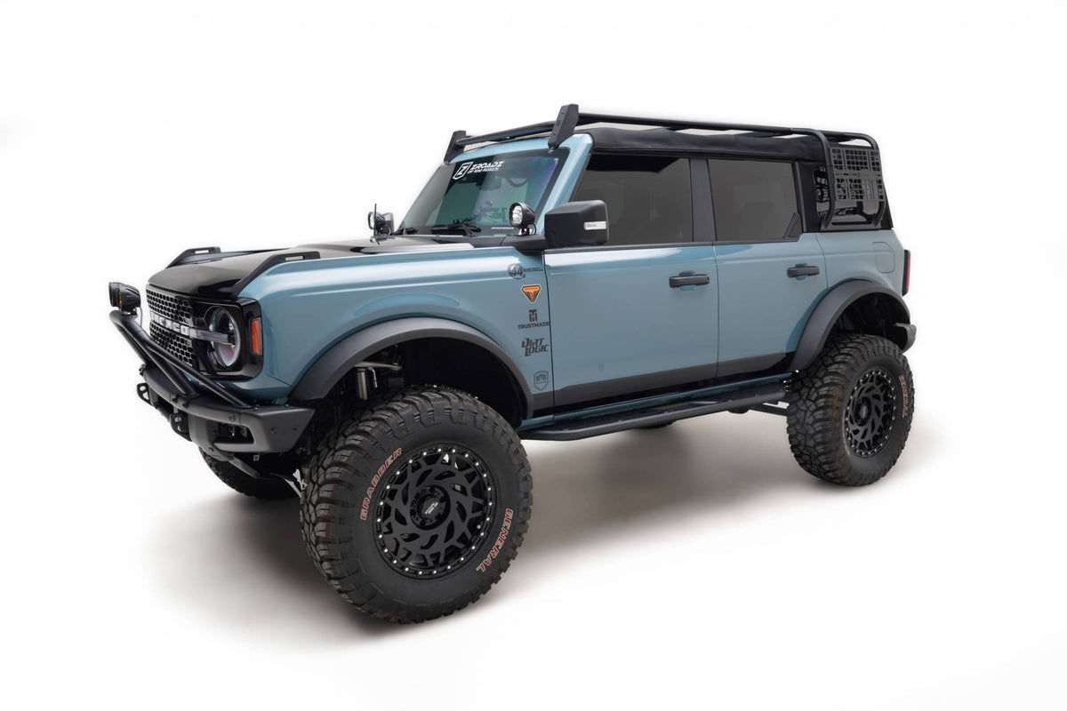 ZROADZ 2021-2026 Ford Bronco 4-Door Soft Top Roof Rack with Standard MOLLE Panels - hero shot
