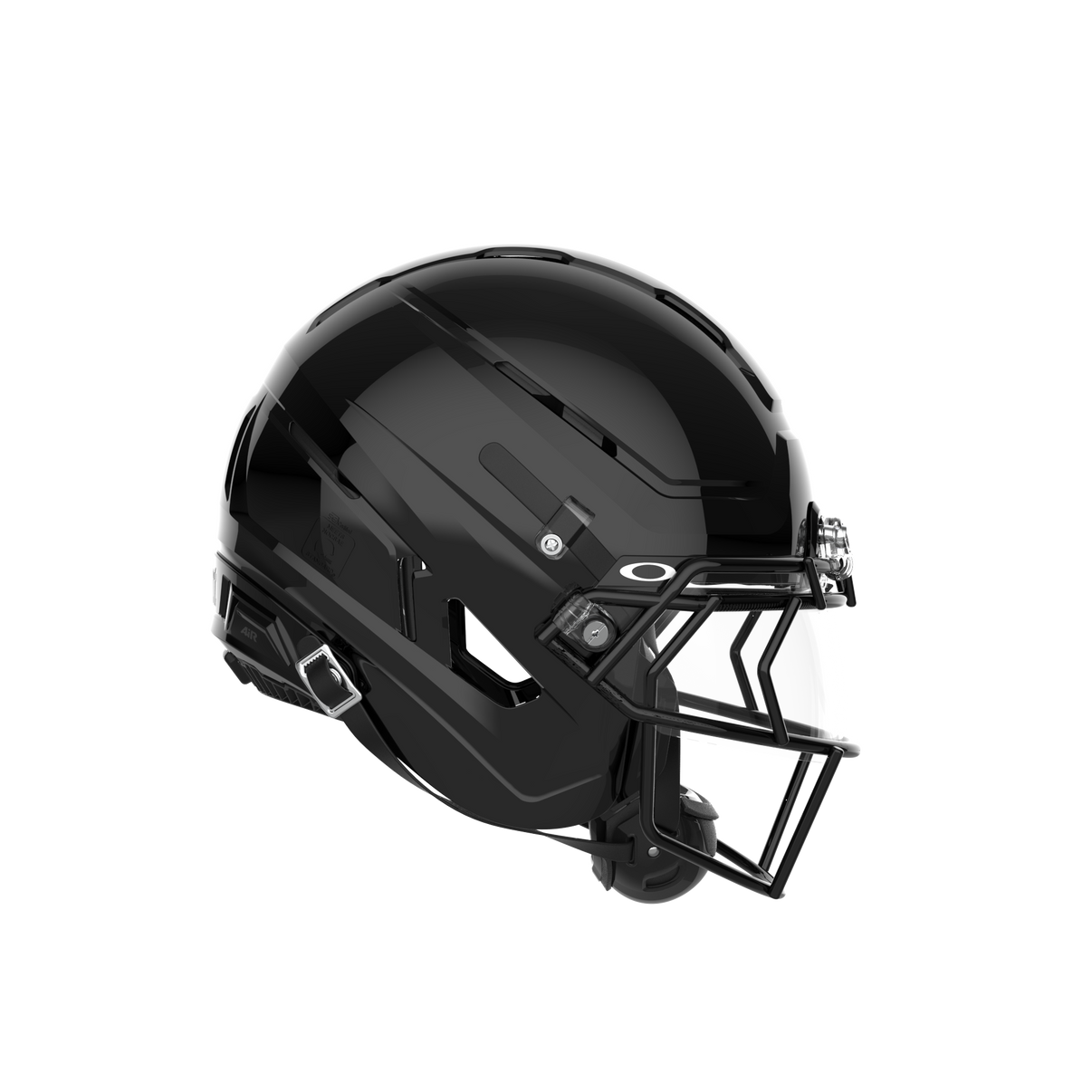 Schutt F7 AiR Elite Football Helmet Molded Gloss Black EGOP III - profile view