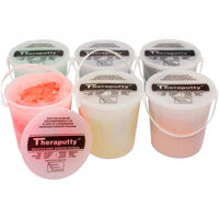 TheraPutty Exercise Putty Set 6 Pieces 5 Pound - Tan Yellow Red Green Blue Black containers